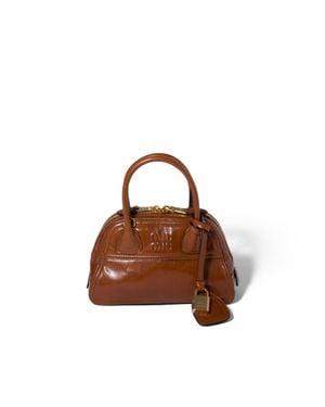 Miu Miu Vivant Glossy Leather Mini-Bag - Brown