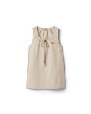 Miu Miu Panama Cotton Dress - Natural