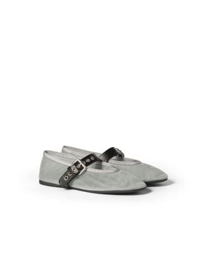 Miu Miu Mesh Fabric Ballerinas - Grey