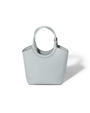 Miu Miu Ivy Leather Handbag - Gray