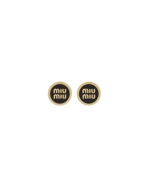 Miu Miu Enamelled Metal Earrings - Natural