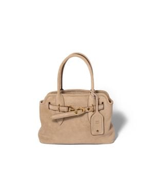 Miu Miu Aventure Suede Handbag - Natural