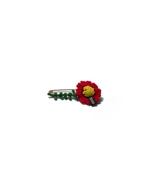 Miu Miu Crochet Brooch - Red