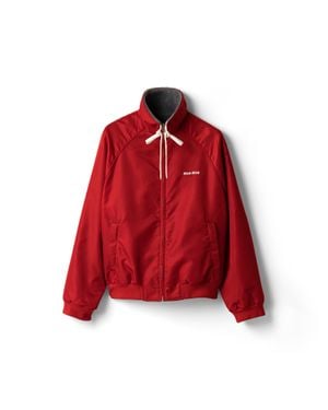 Miu Miu Technical Gazar And Fleece Bomber Jacket - Red