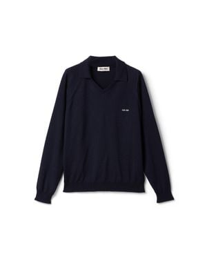 Miu Miu Wool Polo Jumper - Blue