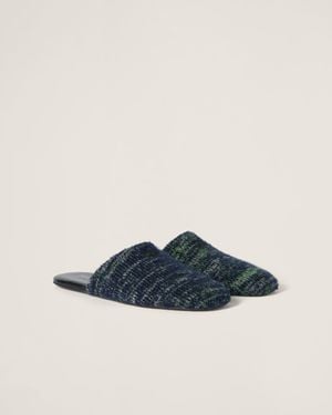 Miu Miu Wool Slippers - Blue