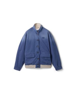 Miu Miu Old Washed Twill Blouson Jacket - Blue