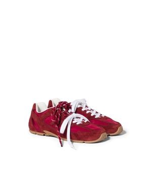 Miu Miu New Balance X 530 Sl Technical Fabric And Suede Trainers - Red