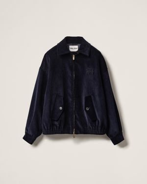 Miu Miu Corduroy Blouson Jacket - Blue