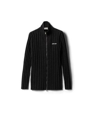 Miu Miu Wool And Cashmere Cardigan - Black