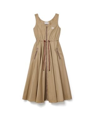Miu Miu Technical Fabric Maxi-Dress - Natural