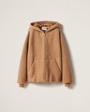 Miu Miu Pile Hoodie Jacket - Brown