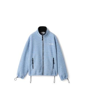 Miu Miu Gingham Check Fleece Jacket - Blue