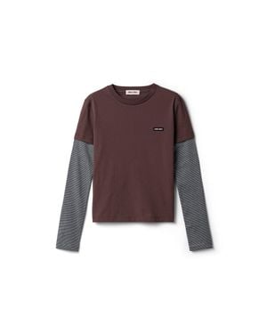 Miu Miu Jersey T-Shirt - Purple