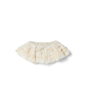 Miu Miu Slubbed Canvas Miniskirt - White