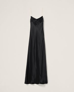 Miu Miu Long Satin Dress - Black