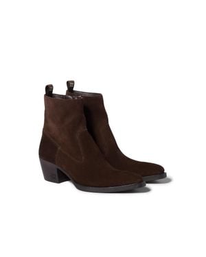 Miu Miu Suede Ankle Boots - Brown