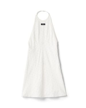 Miu Miu Cady Eyelet Lace Mini-Dress - White