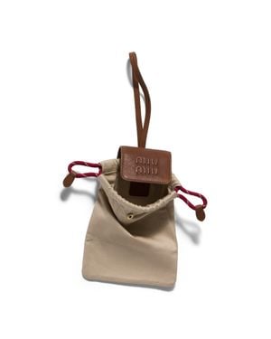 Miu Miu Drill And Leather Trick - Brown