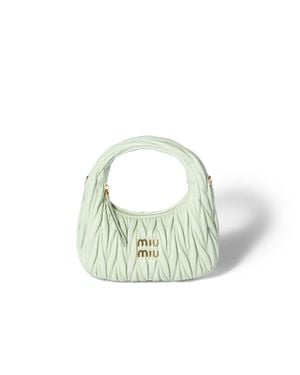 Miu Miu Wander Matelassé Nappa Leather Hobo Bag - Green