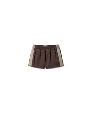 Miu Miu Washed Twill Shorts - Brown