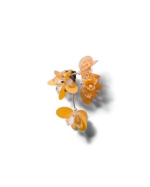 Miu Miu Single Metal Earring With Pearl And Crystals - Metallic