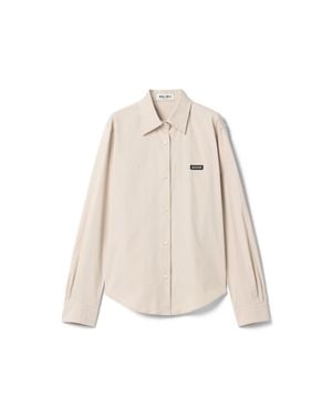 Miu Miu Stretch Poplin Shirt - Natural