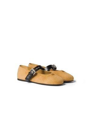 Miu Miu Suede Ballerinas - Metallic