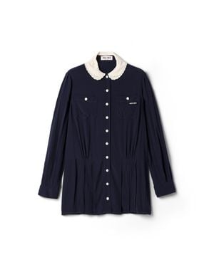 Miu Miu Marocain Mini-Dress - Blue