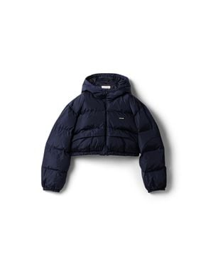 Miu Miu Cropped Technical Fabric Down Jacket - Blue
