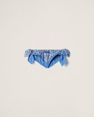 Miu Miu Printed Poplin Briefs - Blue