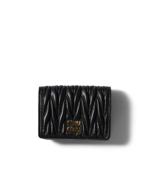 Miu Miu Small Matelassé Nappa Leather Wallet - Black
