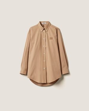 Miu Miu Poplin Shirt - Natural