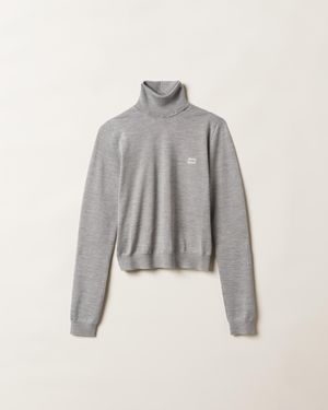 Miu Miu Cashmere And Silk Sweater - Gray