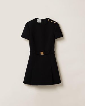 Miu Miu Grain De Poudre Mini-dress - Black