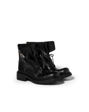 Miu Miu Leather Booties - Black