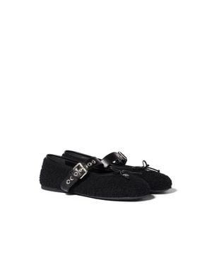 Miu Miu Mohair Ballerinas - Black