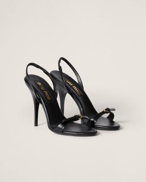 Miu Miu Patent Leather Sandals - Black
