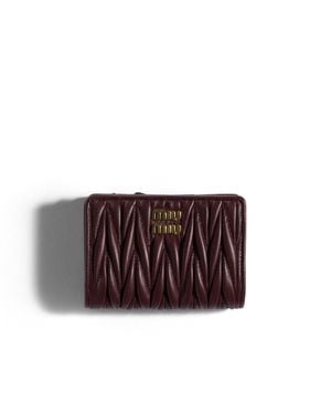 Miu Miu Matelassé Nappa Leather Small Wallet - Purple