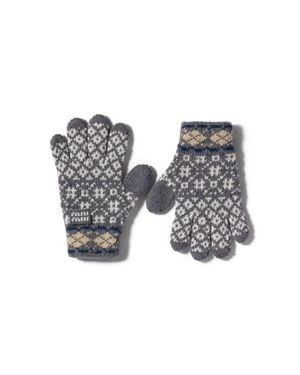 Miu Miu Wool And Cashmere Gloves - Black
