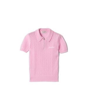 Miu Miu Cashmere And Silk Polo Shirt - Pink