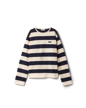 Miu Miu Striped Jersey T-Shirt - Blue