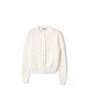 Miu Miu Cotton Cardigan - White