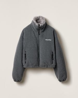 Miu Miu Fleece Down Jacket - Gray
