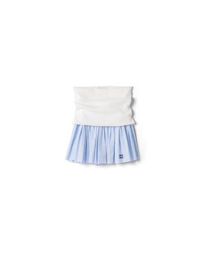 Miu Miu Jersey And Poplin Miniskirt - Blue