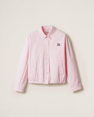 Miu Miu Poplin Blouson Jacket - Pink