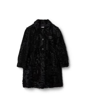 Miu Miu Chekiang Lambskin Coat - Black