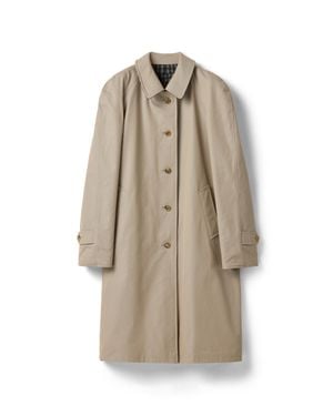 Miu Miu Reversible Twill And Check Trench Coat - Natural