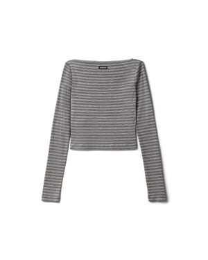 Miu Miu Striped Jersey Top - Gray