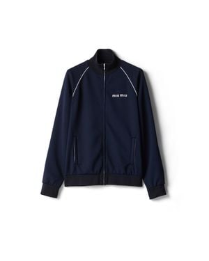Miu Miu Technical Jersey Blouson Jacket - Blue